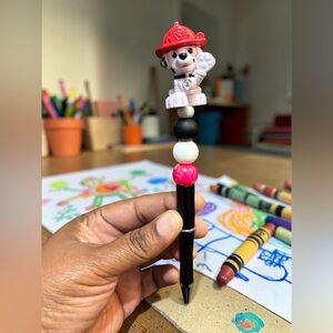 Custom Made Firefighter Dog Pen with Red and Black Accents